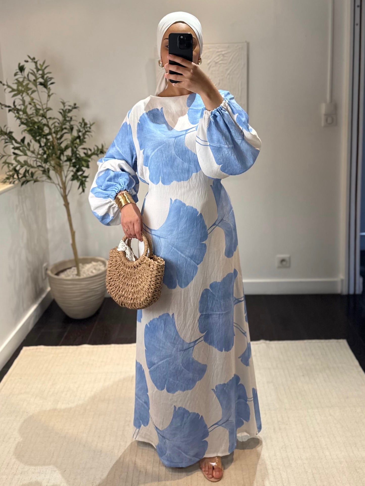 Robe floral OÏA | Bleu pastel