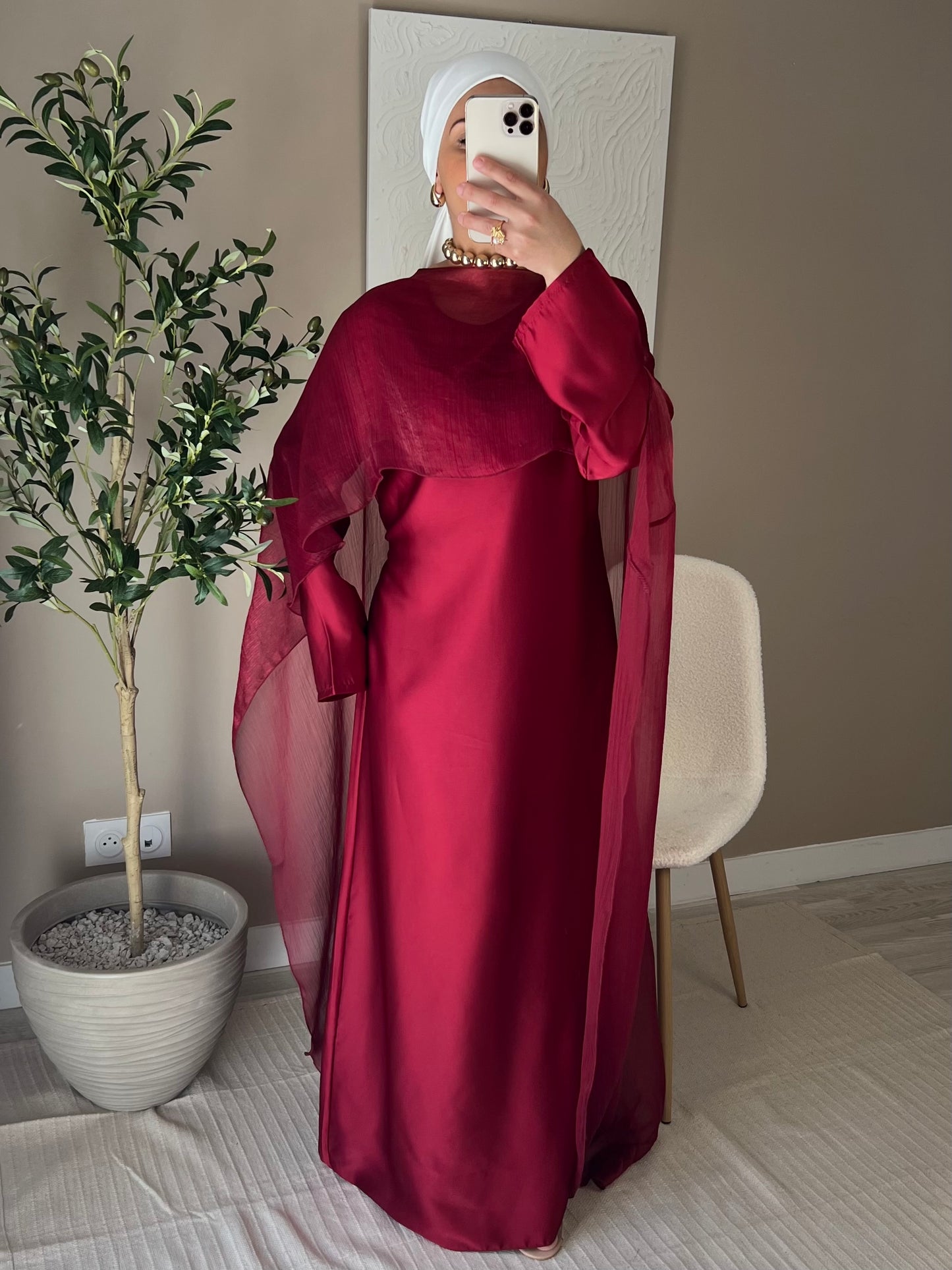 Robe cape ALWA | Rouge