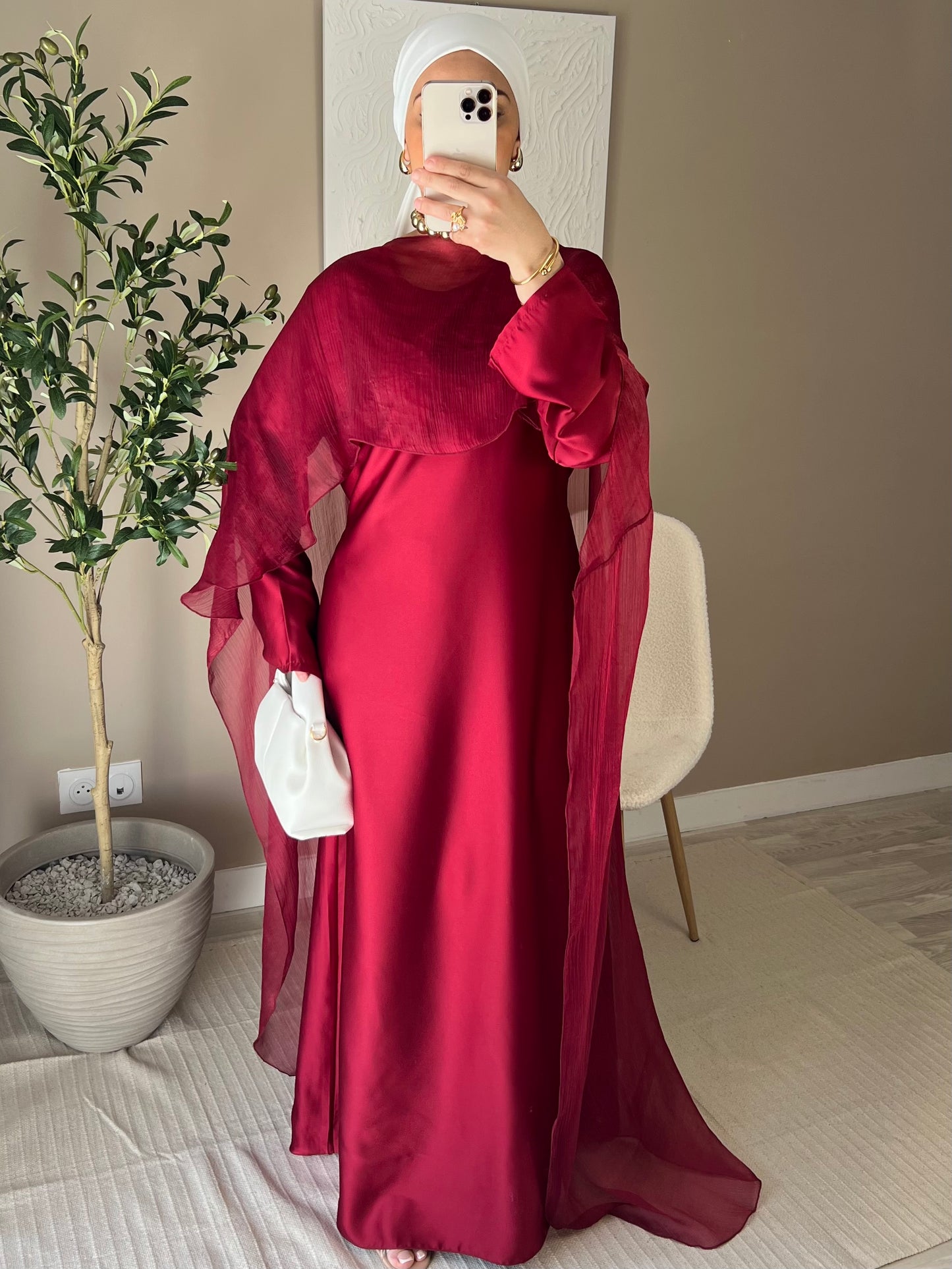 Robe cape ALWA | Rouge