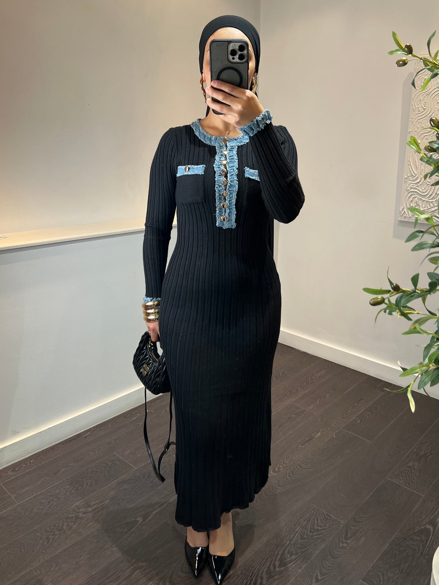 Robe moulante à manche | SANDRA