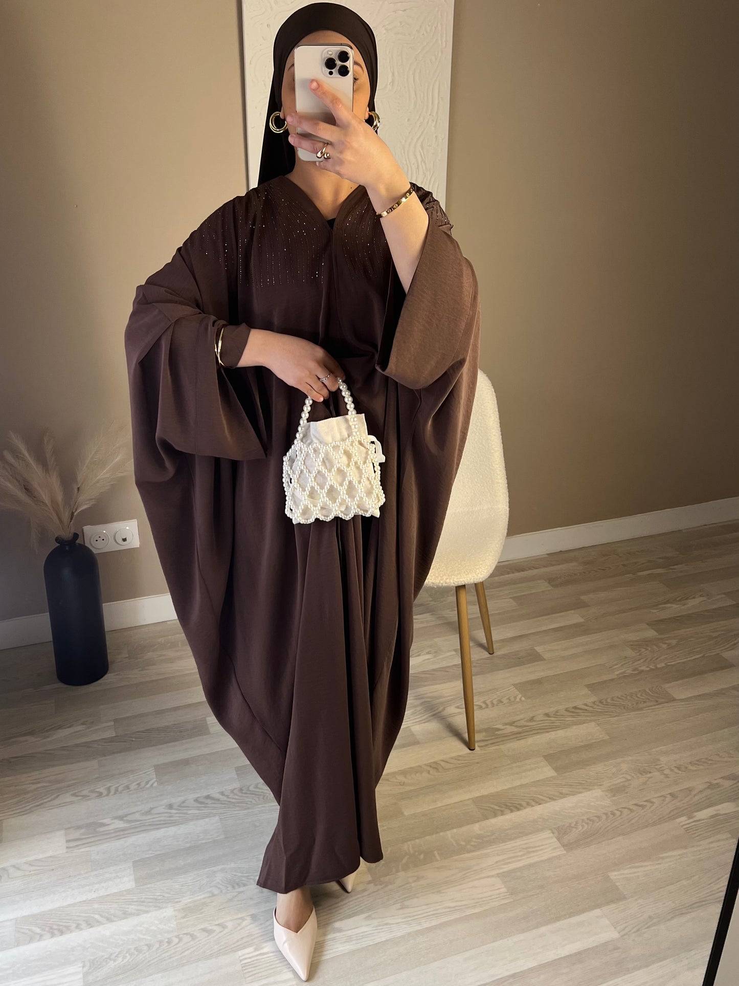 Abaya Dubaï NOUR [PREMIUM] |Marron |