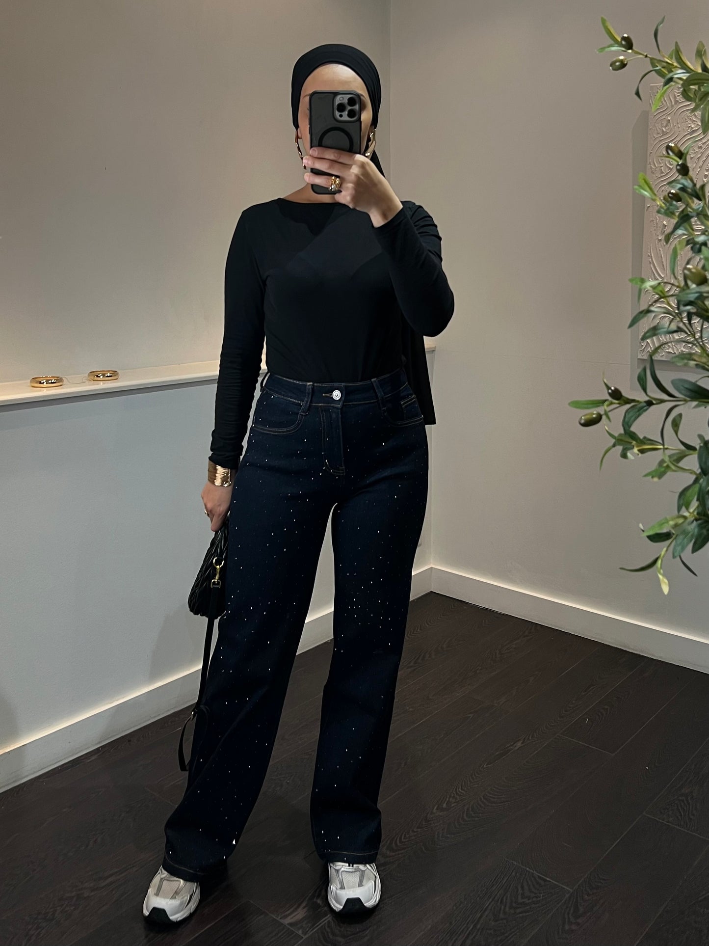 Jeans à strass | Bleu Brut