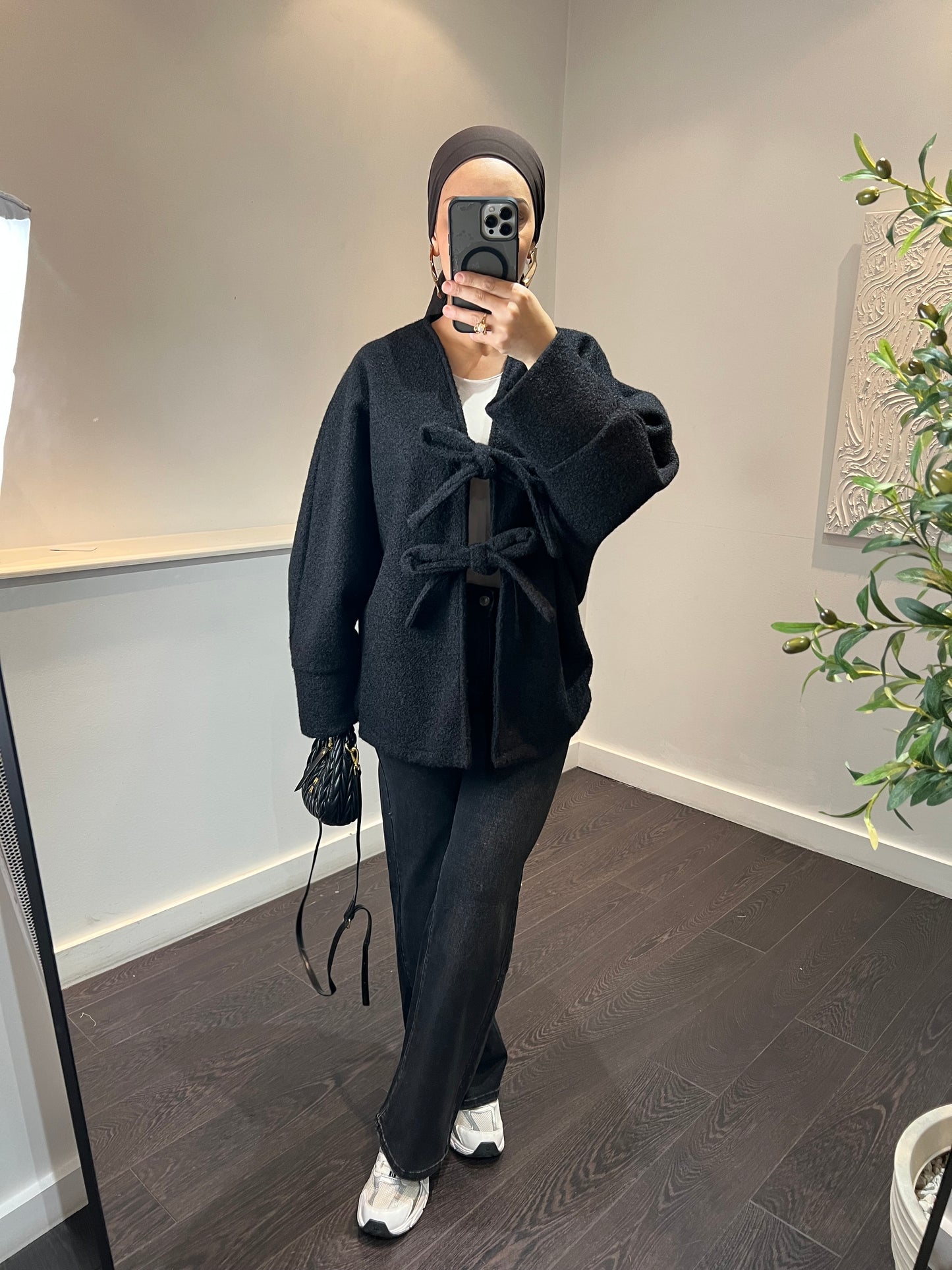 Veste à noeud | Noir