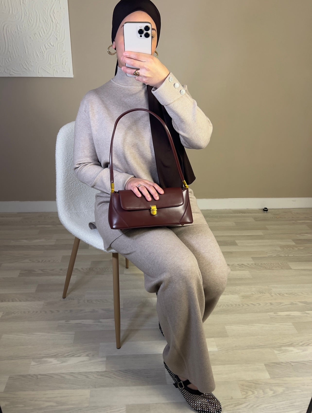 Ensemble en maille douce PREMIUM QUALITÉ | taupe