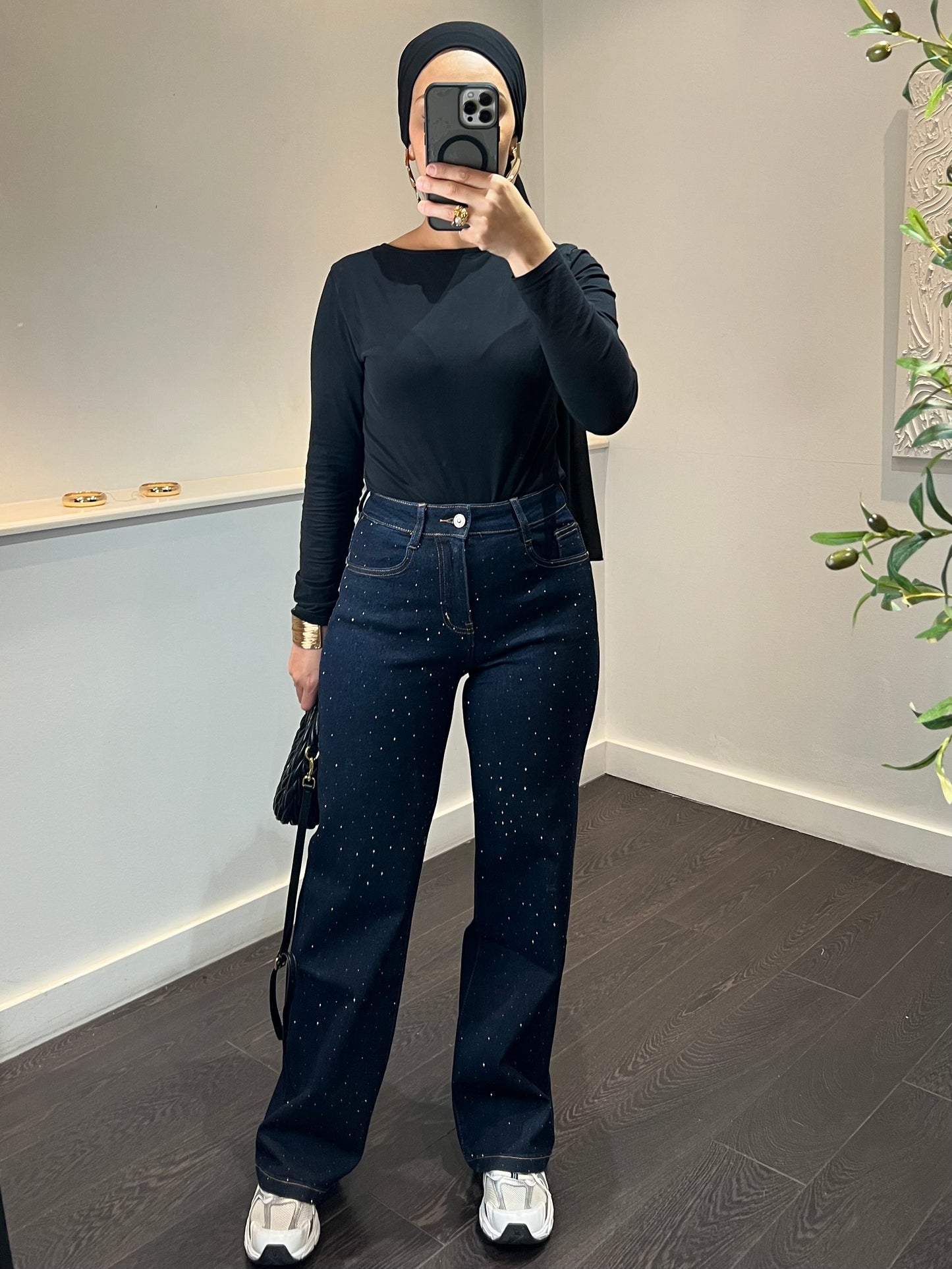 Jeans à strass | Bleu Brut