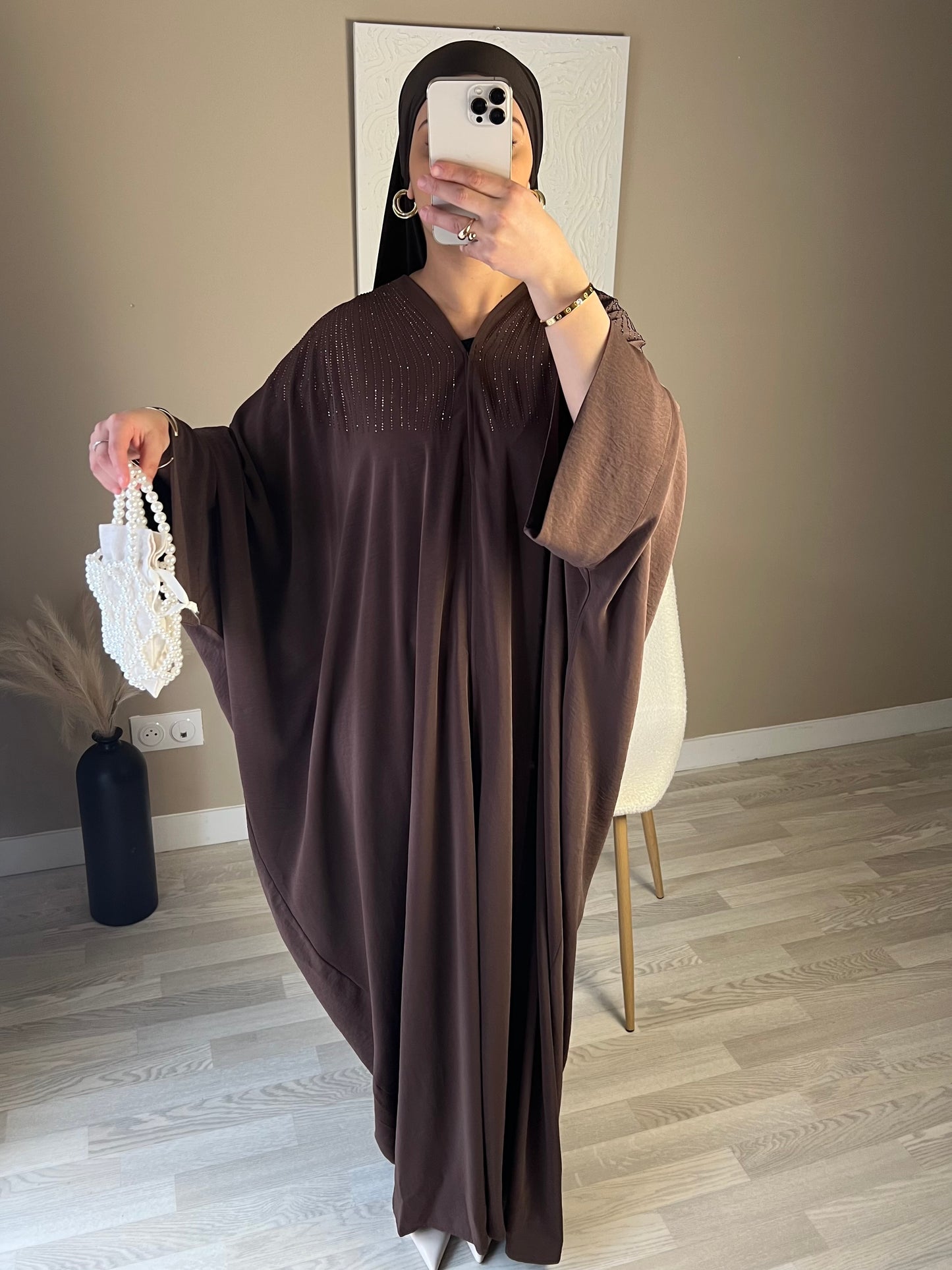 Abaya Dubaï NOUR [PREMIUM] |Marron |