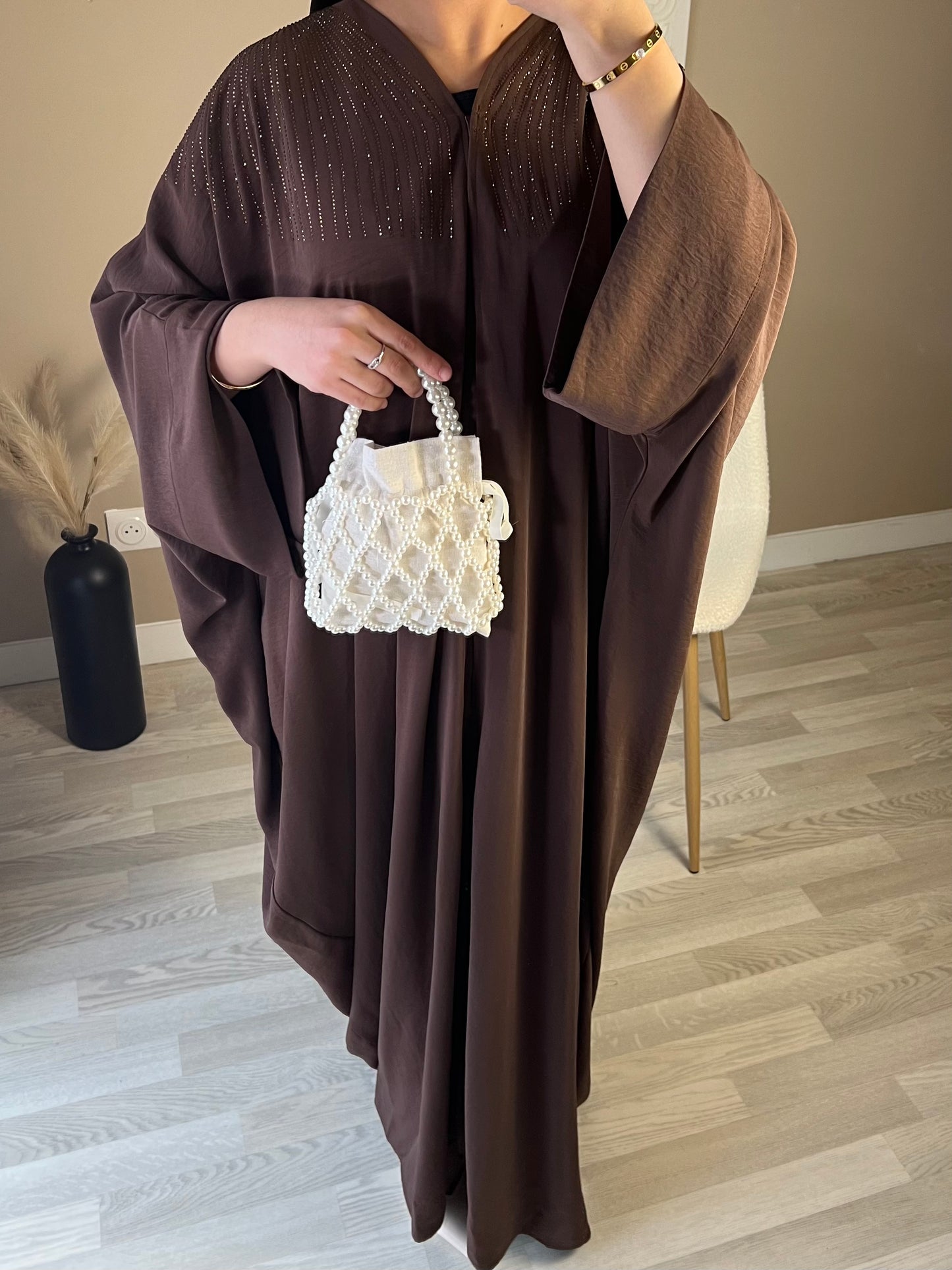 Abaya Dubaï NOUR [PREMIUM] |Marron |