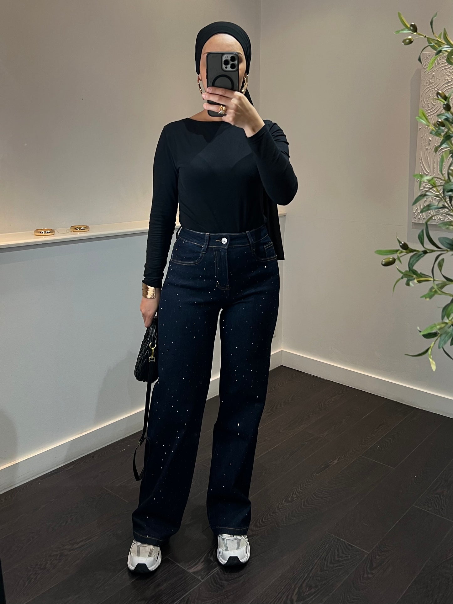 Jeans à strass | Bleu Brut