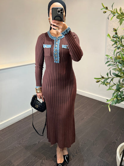 Robe moulante à manche | SANDRA