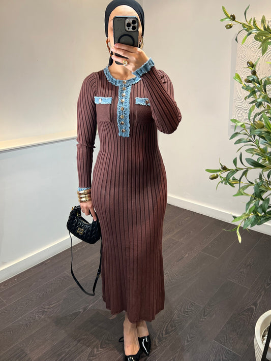 Robe moulante à manche | SANDRA