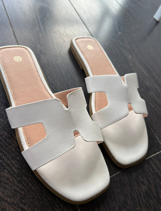 Claquettes dupe H | Blanc