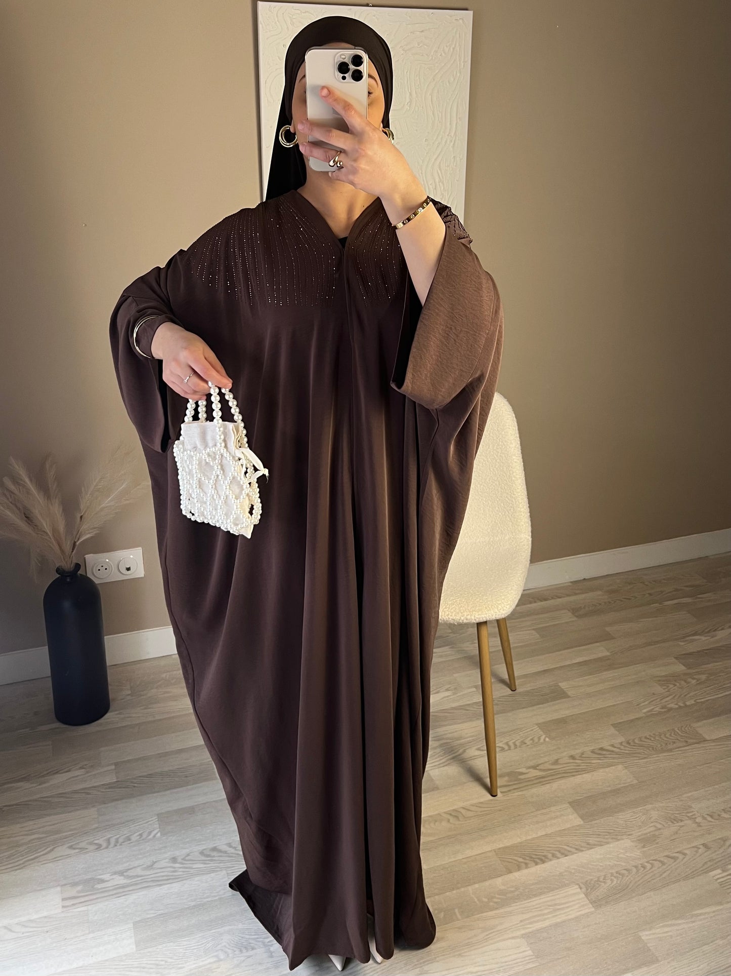 Abaya Dubaï NOUR [PREMIUM] |Marron |