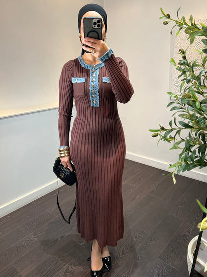 Robe moulante à manche | SANDRA