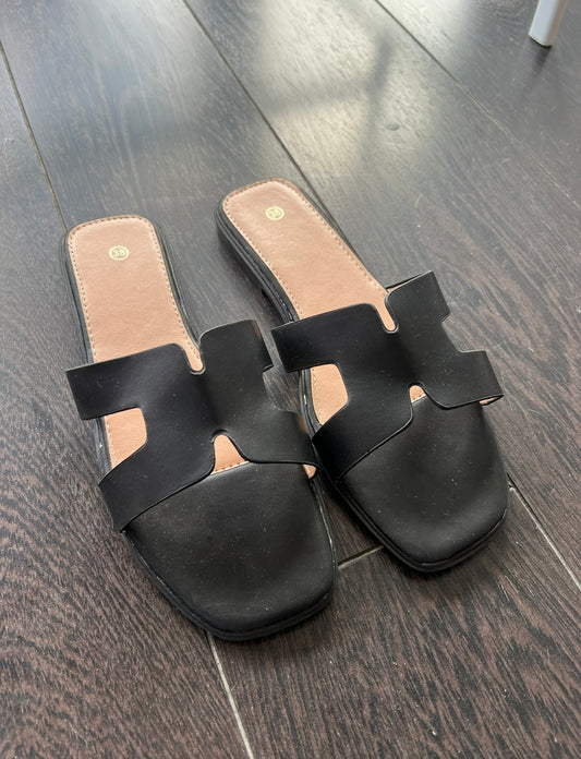 Claquette dupe H | Noir