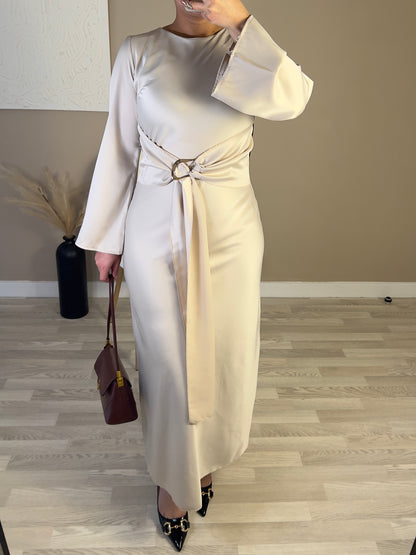 Robe satinée PREMIUM QUALITÉ | beige