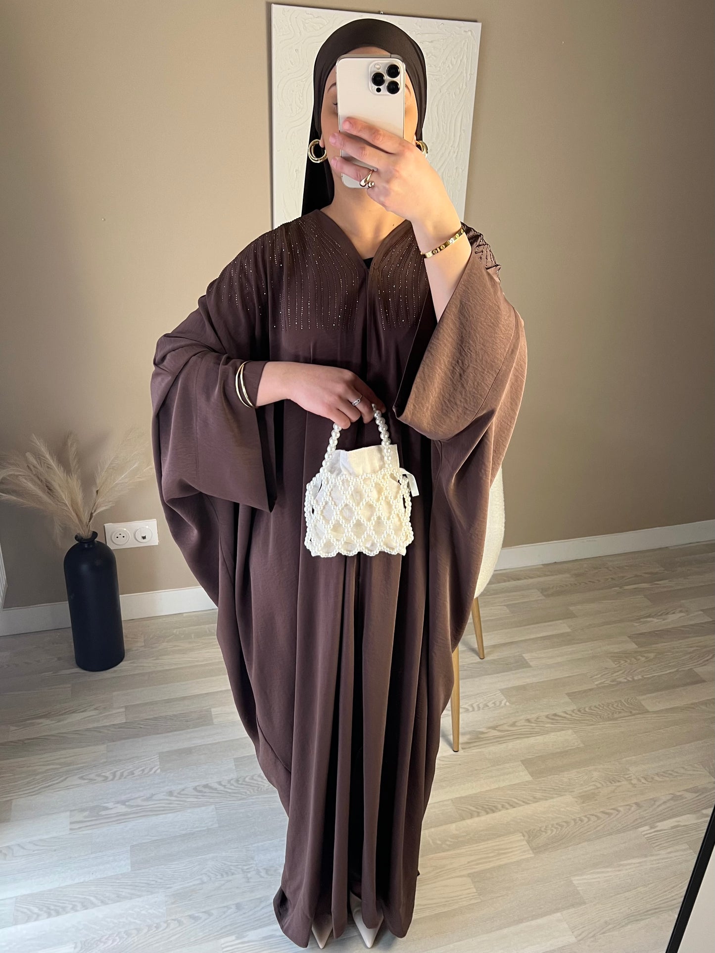 Abaya Dubaï NOUR [PREMIUM] |Marron |