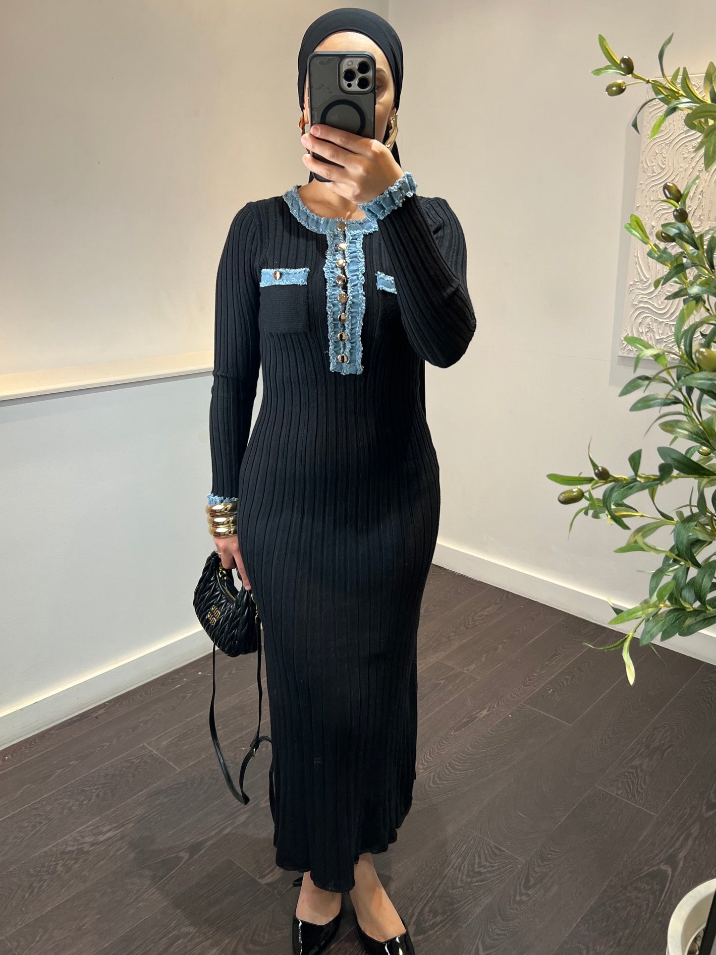 Robe moulante à manche | SANDRA