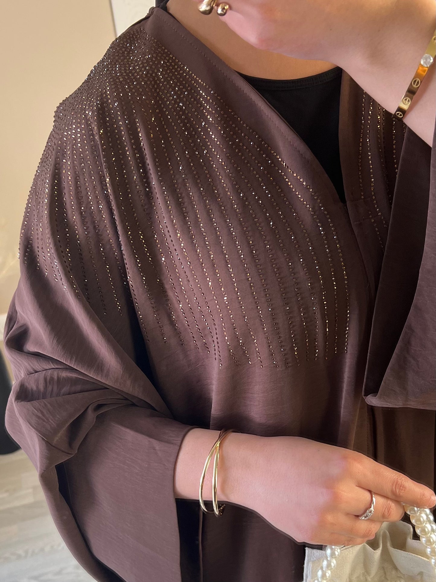 Abaya Dubaï NOUR [PREMIUM] |Marron |