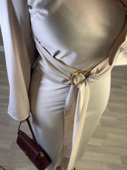 Robe satinée PREMIUM QUALITÉ | beige