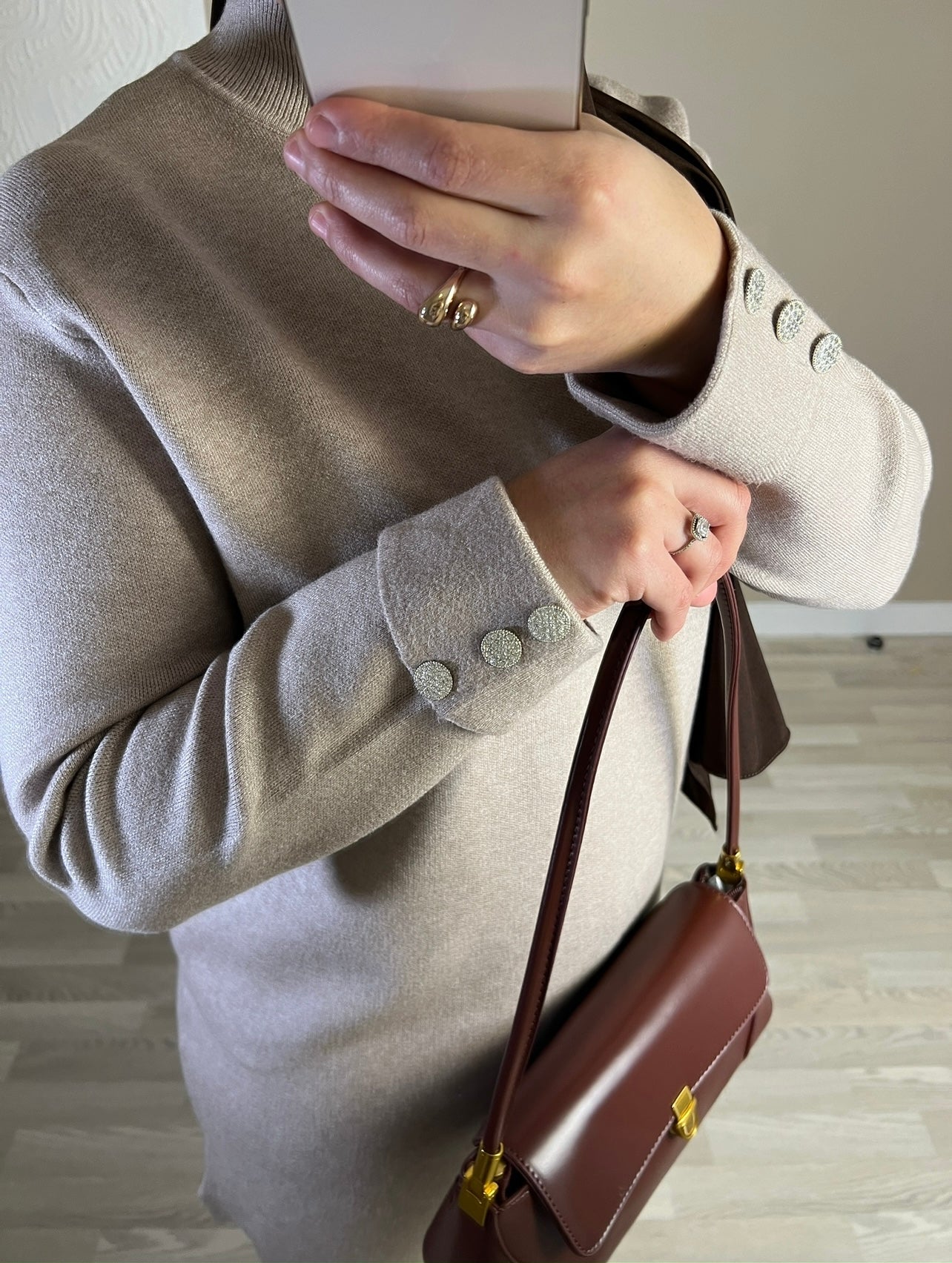 Ensemble en maille douce PREMIUM QUALITÉ | taupe