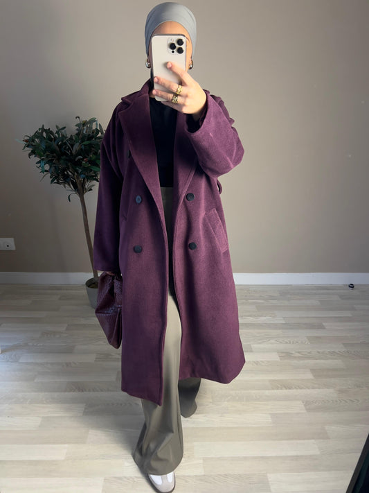 | CRÉATION | Manteau long à boutons GAMME PREMIUM | Bordeaux