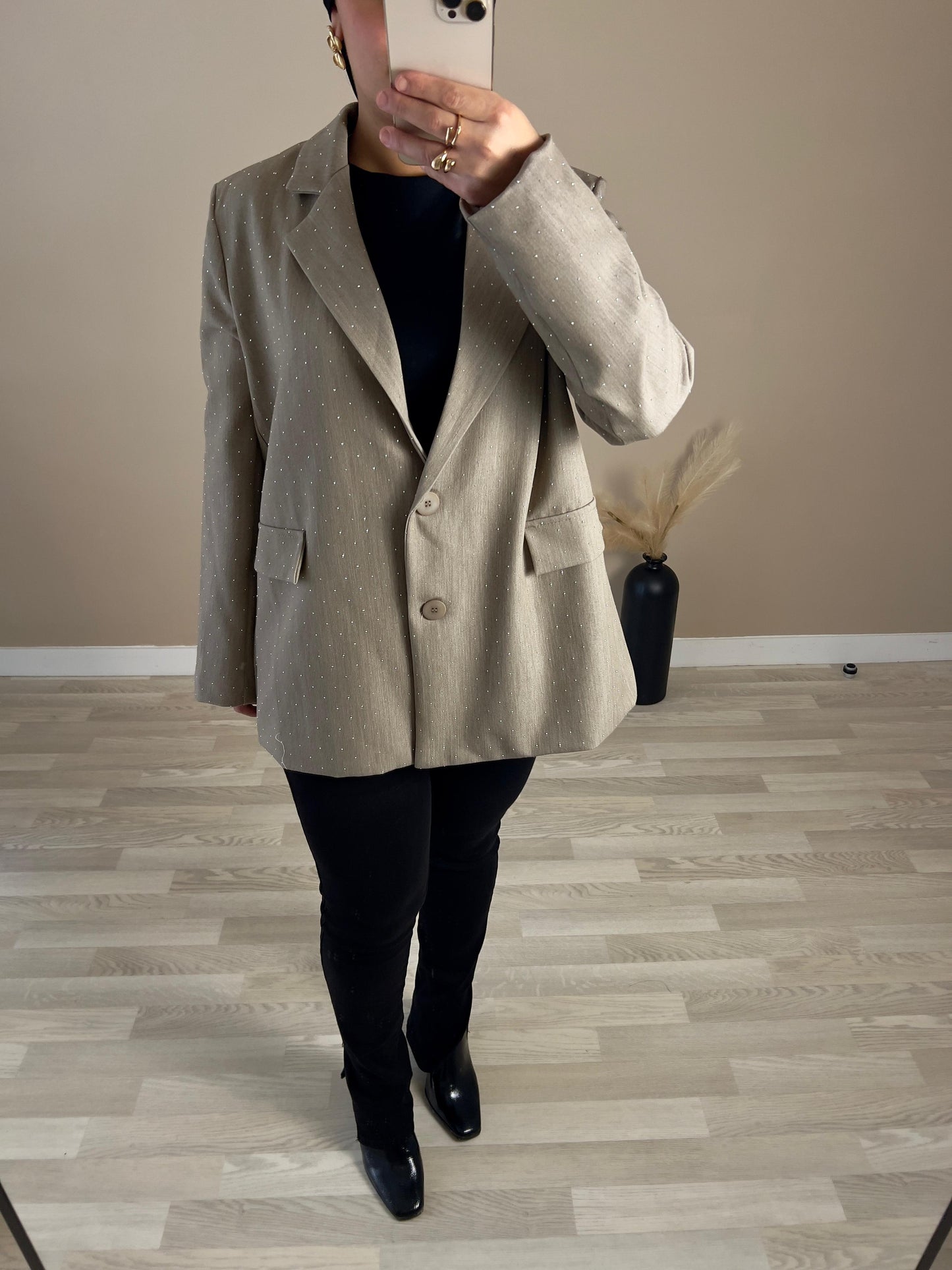 Blazer strass | Taupe