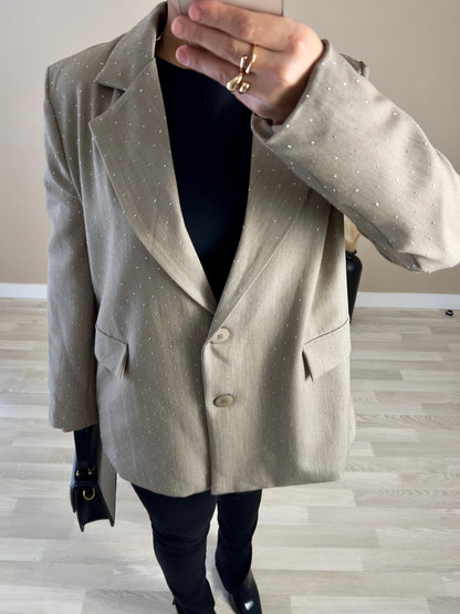 Blazer strass | Taupe