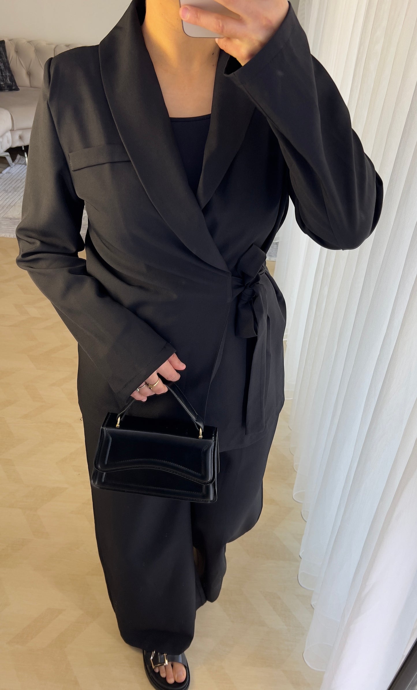 Ensemble blazer à nœud | Noir