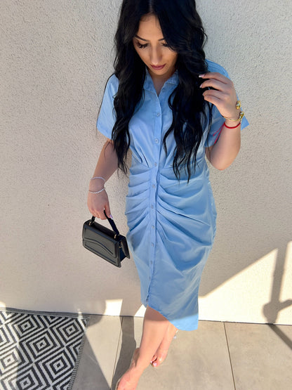 Robe CALISA | Bleu uni