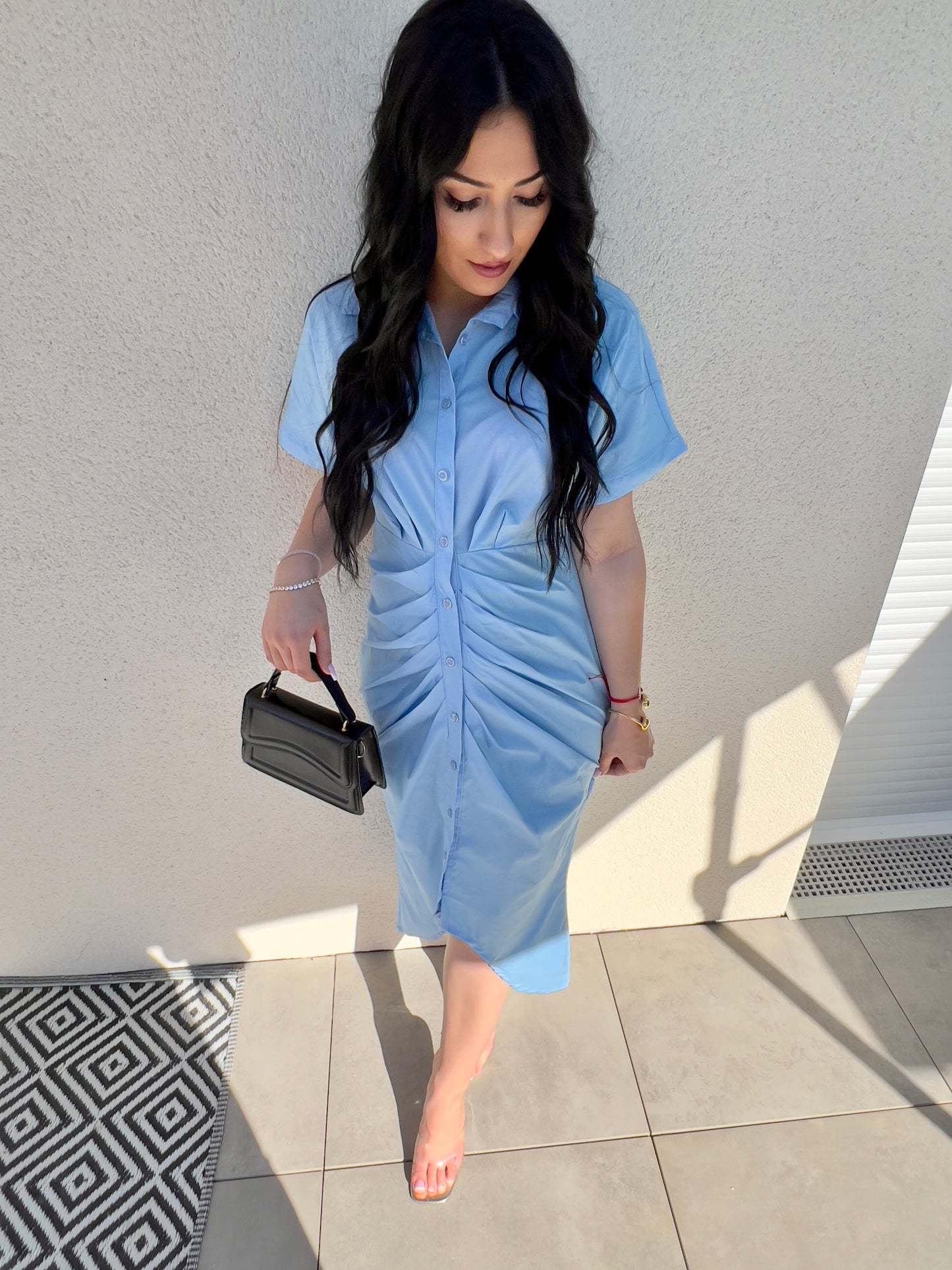 Robe CALISA | Bleu uni