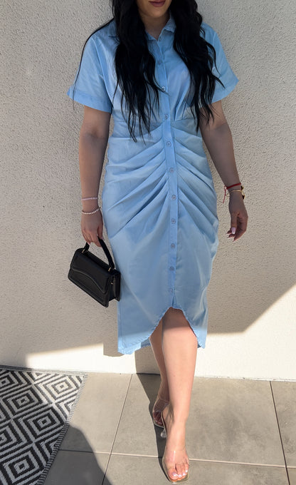 Robe CALISA | Bleu uni